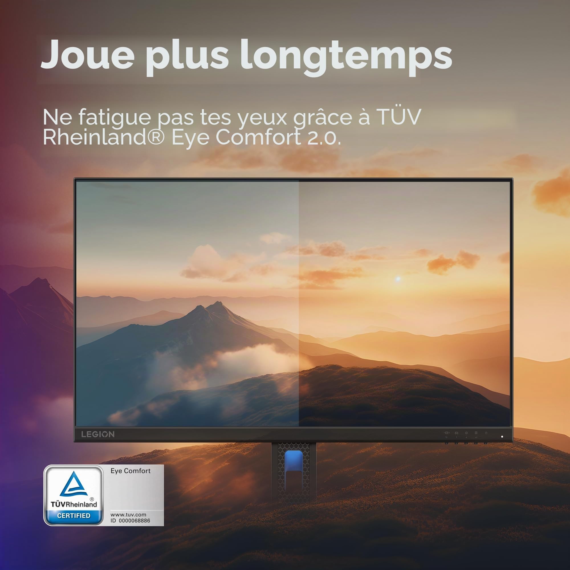 Lenovo Legion R24e Moniteur Gaming 24" FHD (1920 x 1080) IPS 0,5 ms 180 Hz Réglable AMD FreeSync, HDMI 2.1 (Mode Console) et DP Câble HDMI inclus - Raven Black