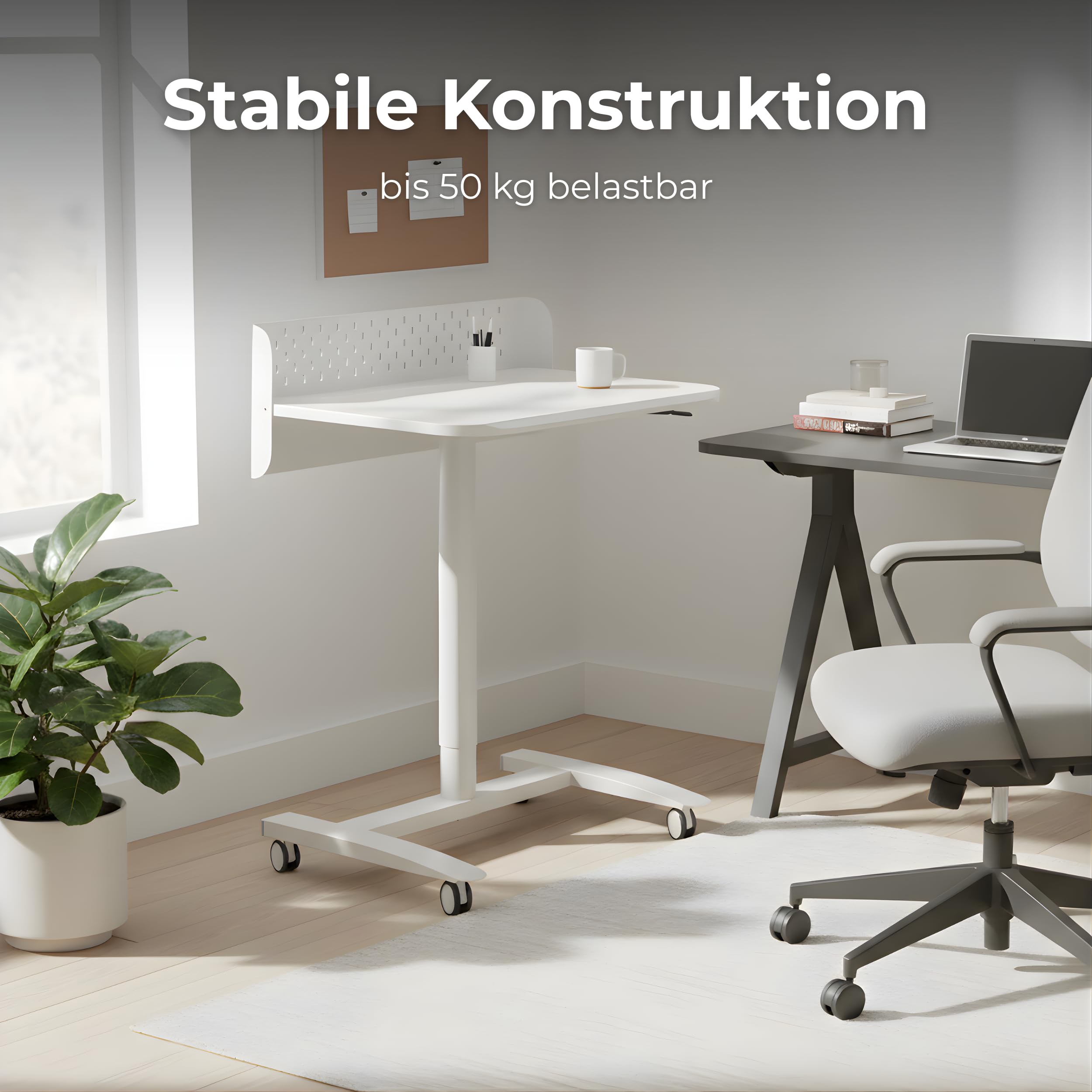 Spacetronik Stehpult Höhenverstellbar Schreibtisch, Mobiler Sitz-Steh Tisch