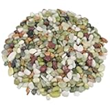 Landscaping Pebbles River Rocks Decorative Ornamental Pebbles Garden Landscaping Stones Gravel Filler for Home Decoration Flower Bed Fish Tank Plants Vases Succulents (1, Green, 1 Pound)
