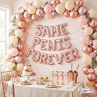 Vista 2 de PartyForever Globos para despedida de soltera, letras de oro rosa de 16 pulgadas, juego de decoraciones para despedida de soltera, suministros