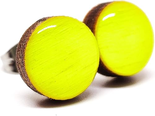 Miniatura 3 de Juego de Aretes con Tuercas, Neón, 10 mm, Aretes Redondos para Mujeres, Niños y Hombres, Hechos a Mano, Postes de Acero Inoxidable para Orejas