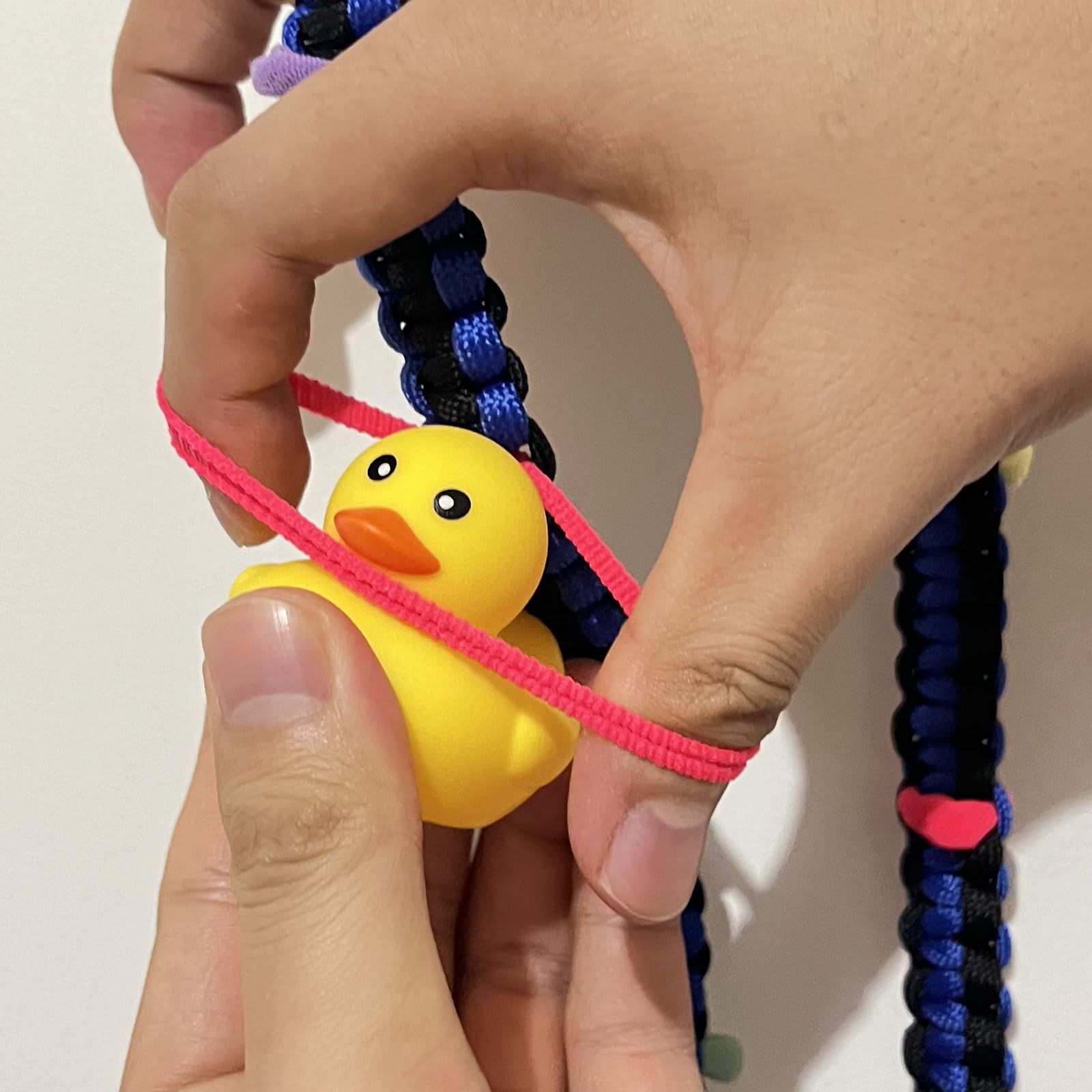 Durable Paracord Duck Holder for Jeep Wrangler | Adjustable Rubber Duck Mount for Jeep TJ, JK, JL | Securely Holds Up to 48 Rubber Ducks | Reliable Car Duck Holder (Rose)