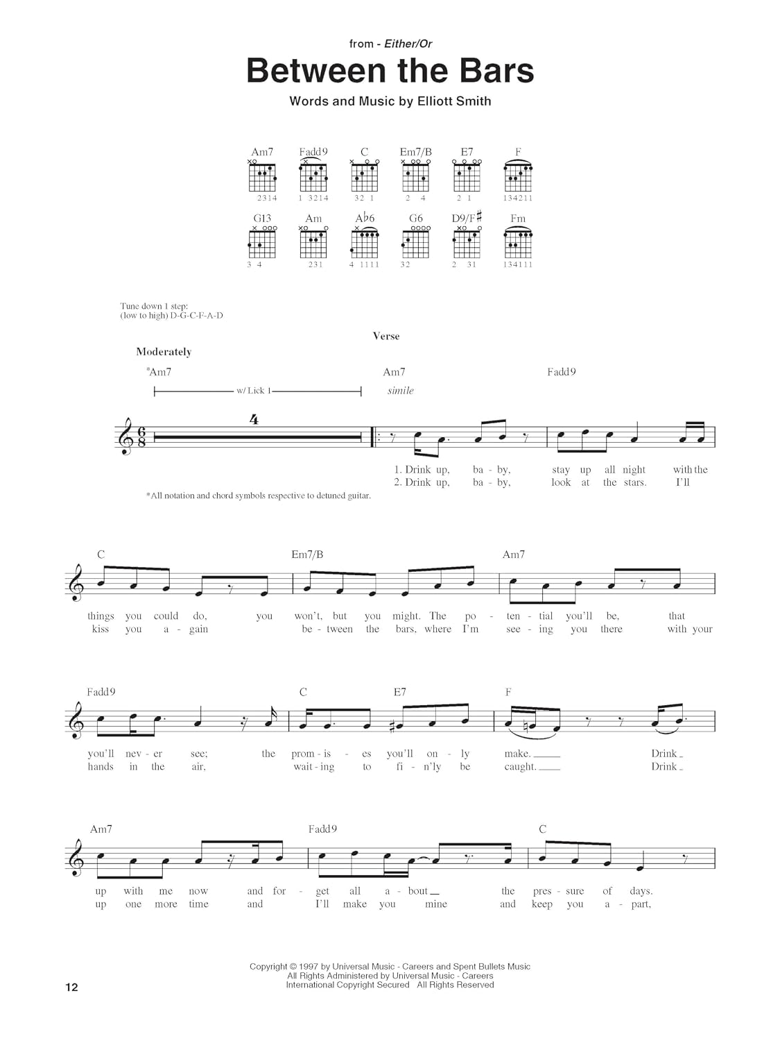 Elliott Smith Guitar Songbook | 18 Classic Songs with Lyrics, Chords and Tablature | Play Miss Misery, Say Yes and Waltz #2 (XO) | Sheet Music for Acoustic and Electric Guitarists