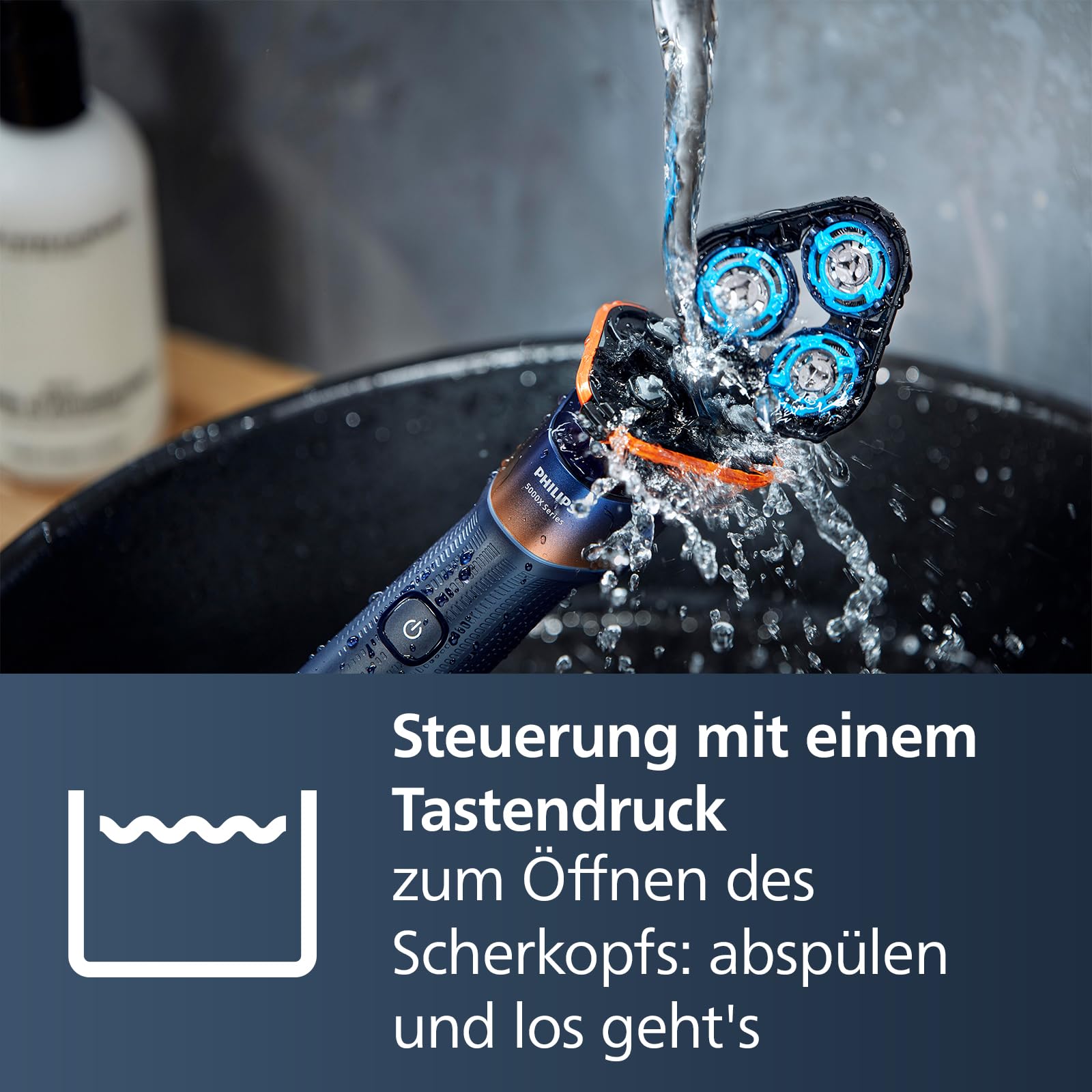 Philips Shaver Series 5000X, elektrischer Rasierer für Herren, Nass- und Trockenrasur, Skin Protect Technologie, flexibler 360-Grad-Scherkopf, Aufladen in 1 Std./5 Min Schnellladung (Modell X5012/00)