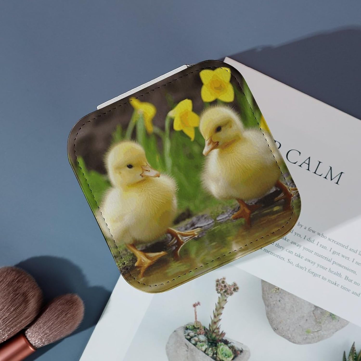 Cute Baby Ducks Jewelry Box Exquisite Leather Jewelry Organizer Portable Trinket Organizer Fashion Travel Jewelry Case for Rings Earrings Necklaces Unique Gifts for Women image 4