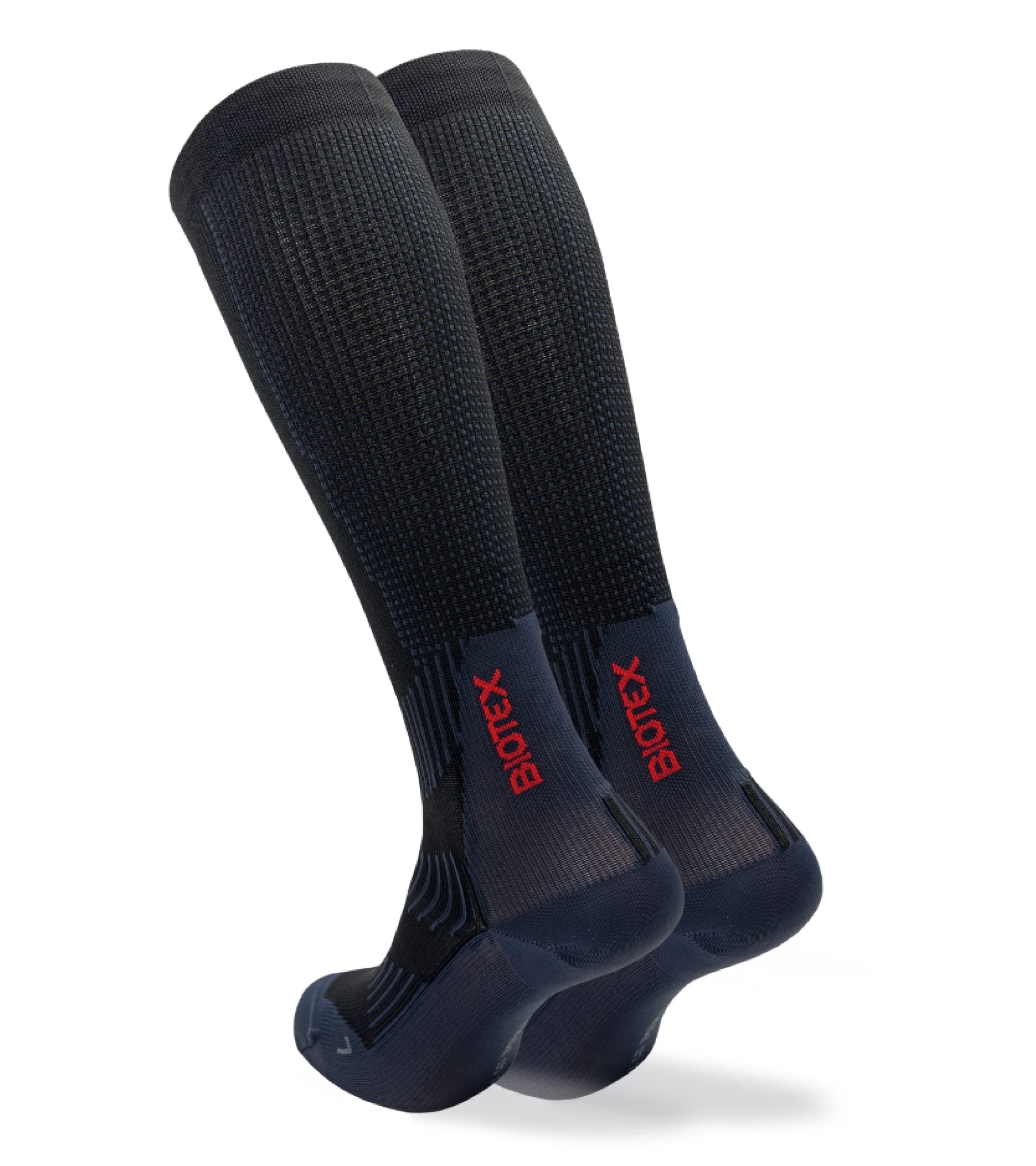 BIOTEX Calza a Compressione 3D Unisex per Ciclismo e Running, Calza Lunga Traspirante, Intimo Tecnico Sportivo