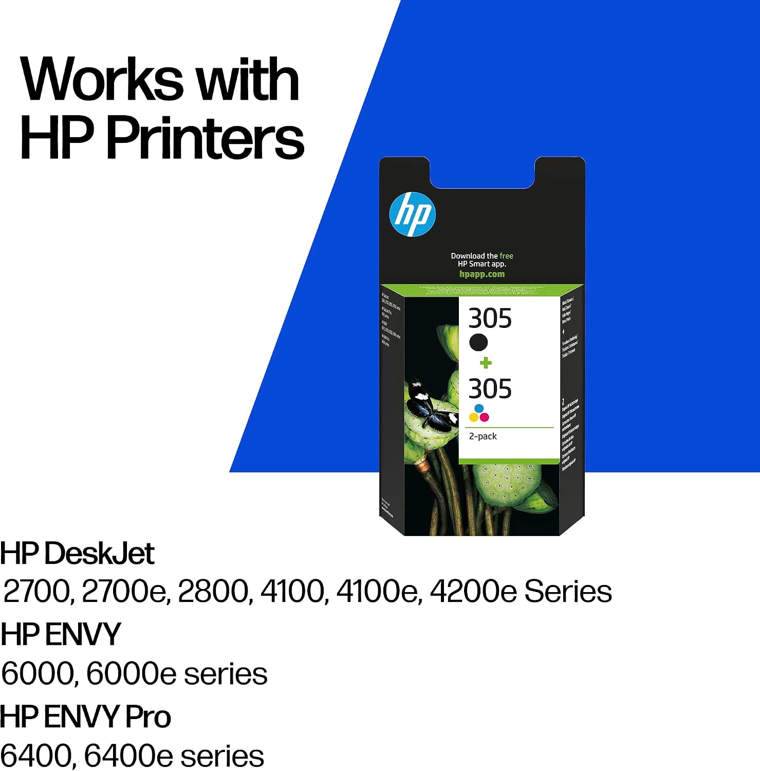 HP 305 Black/Tri-Colour Original Ink (6ZD17AE) – Works with: HP DeskJet 2700, 2700e, 2800, 4100, 4100e, 4200e Series, ENVY 6000, 6000e series, ENVY Pro 6400, 6400e series