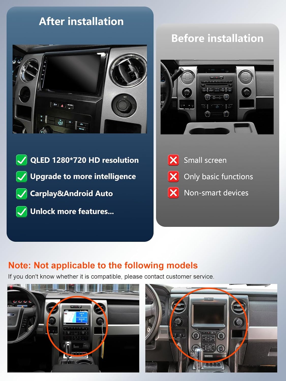 5G(WiFi6) Car Stereo for Ford F150 F-150 2009-2012 Android 13 with Wireless CarPlay Android Auto, 9 inch IPS Touchscreen Car Radio Player with 1080P Backup Camera/FM/SWC