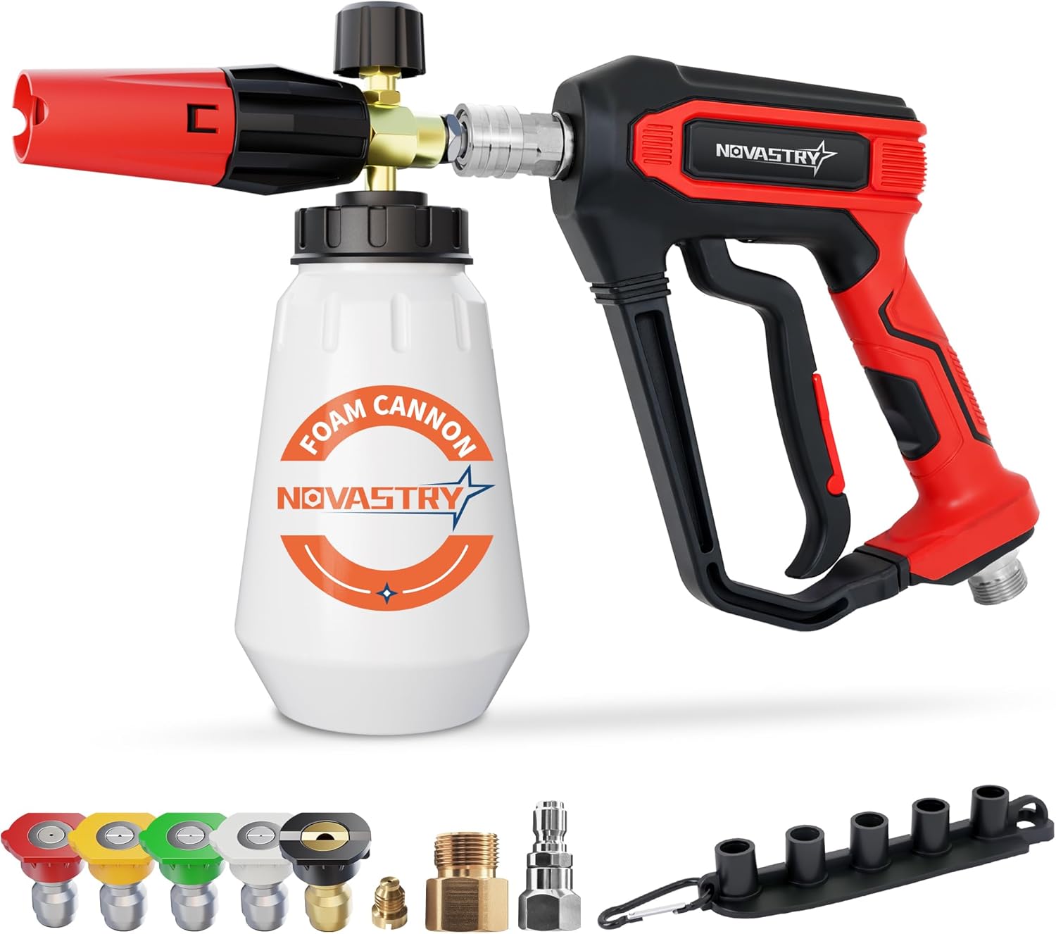 Pressure Washer Foam Cannon Gun & Sprayer Kit, Car Wash Kit, 5 Adjustable Nozzles, 1/4" Quick Connect, Fits for 1000-4000 PSI, Includes Foam Sprayer & Accessories