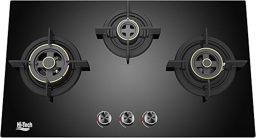 Hi-Tech 3 Hob Burner in Built Gas Stove, Hood, with Auto Ignition & Flame Failure Device, for Diwali Gift