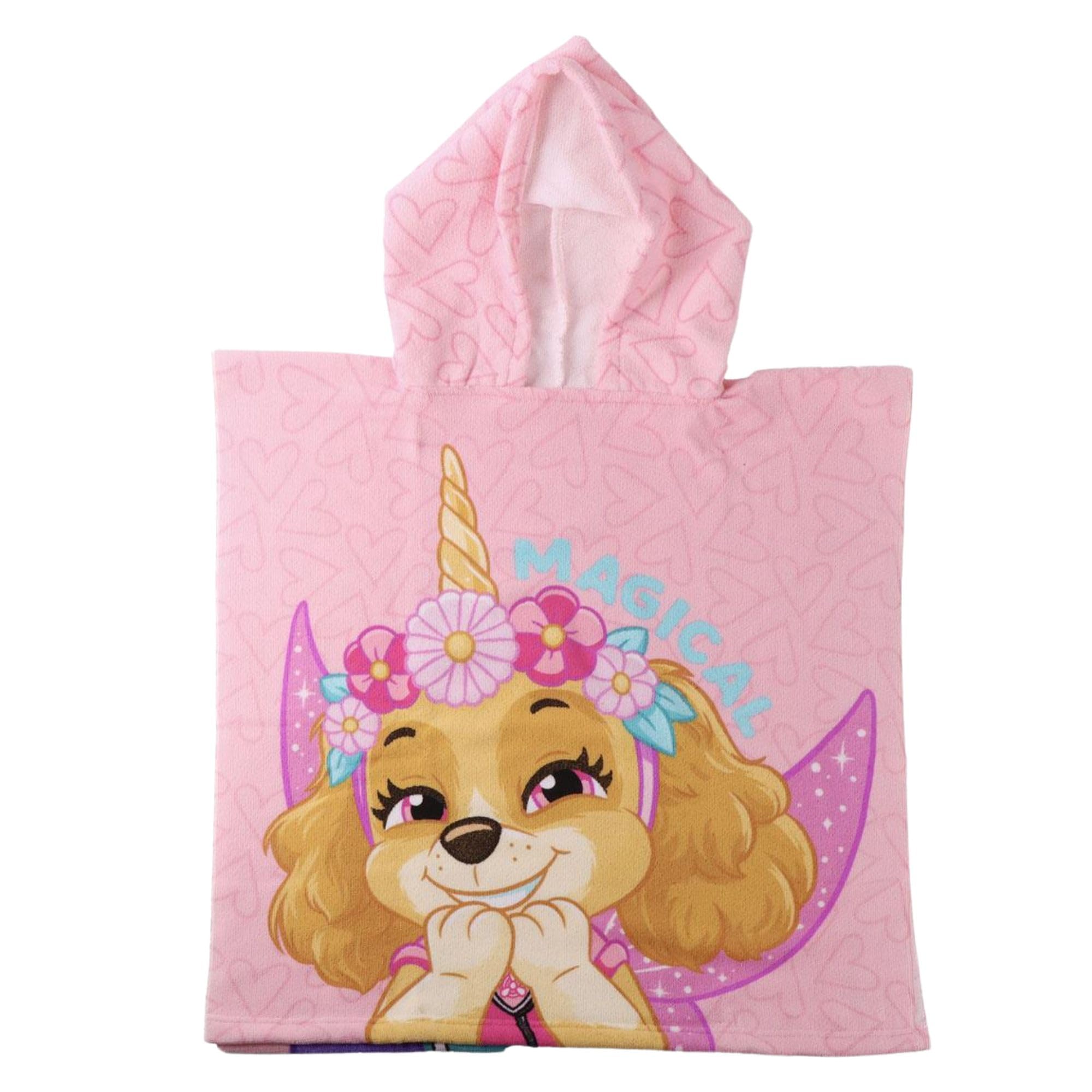 Cerdá Life's Little Moments Pink Paw Patrol Kids Quick Dry Microfibre Hooded Towel Poncho Beach And Pool Cover Up