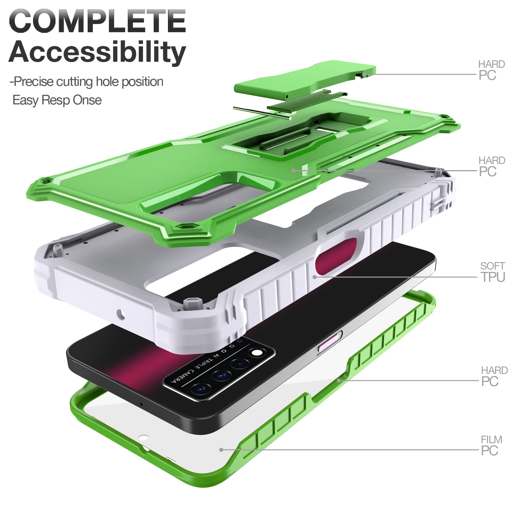 Funda Tipo Cartera FOXDOCK Para T-Mobile Revvl 6X 5G Con Soporte Ranuras Rfid Diseno De Gato