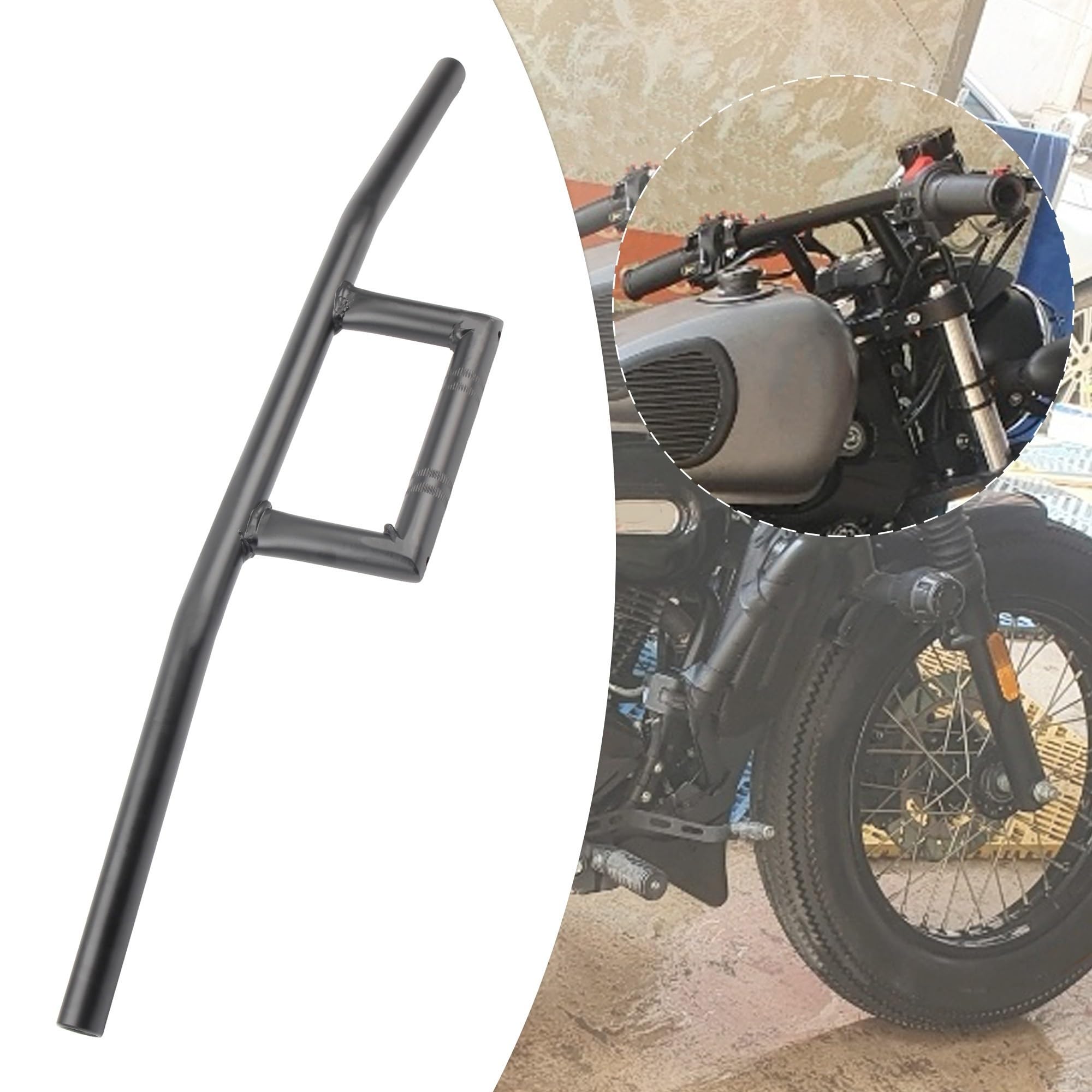 Motorcycle handlebar risers Kierownica motocykla 22mm 25mm Vintage akcesoria do kierownicy Pasuje do zmodyfikowanego motocykla Harley(25mm Black)