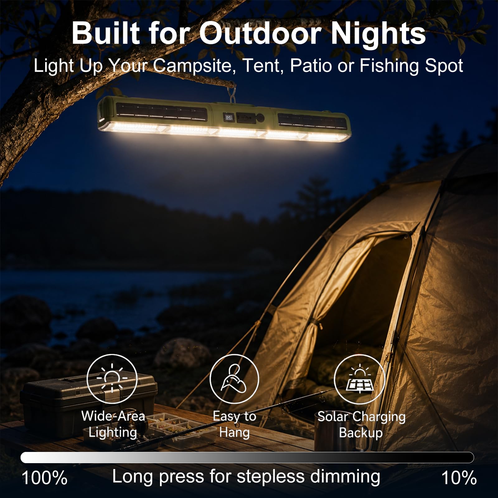 LETOUR Werkstattlampe, LED Akku 210 LEDs Arbeitsleuchte mit 7500mAh Werkstattlampe Arbeitslampe Werkstatt Magnet für Notlicht Stromausfall