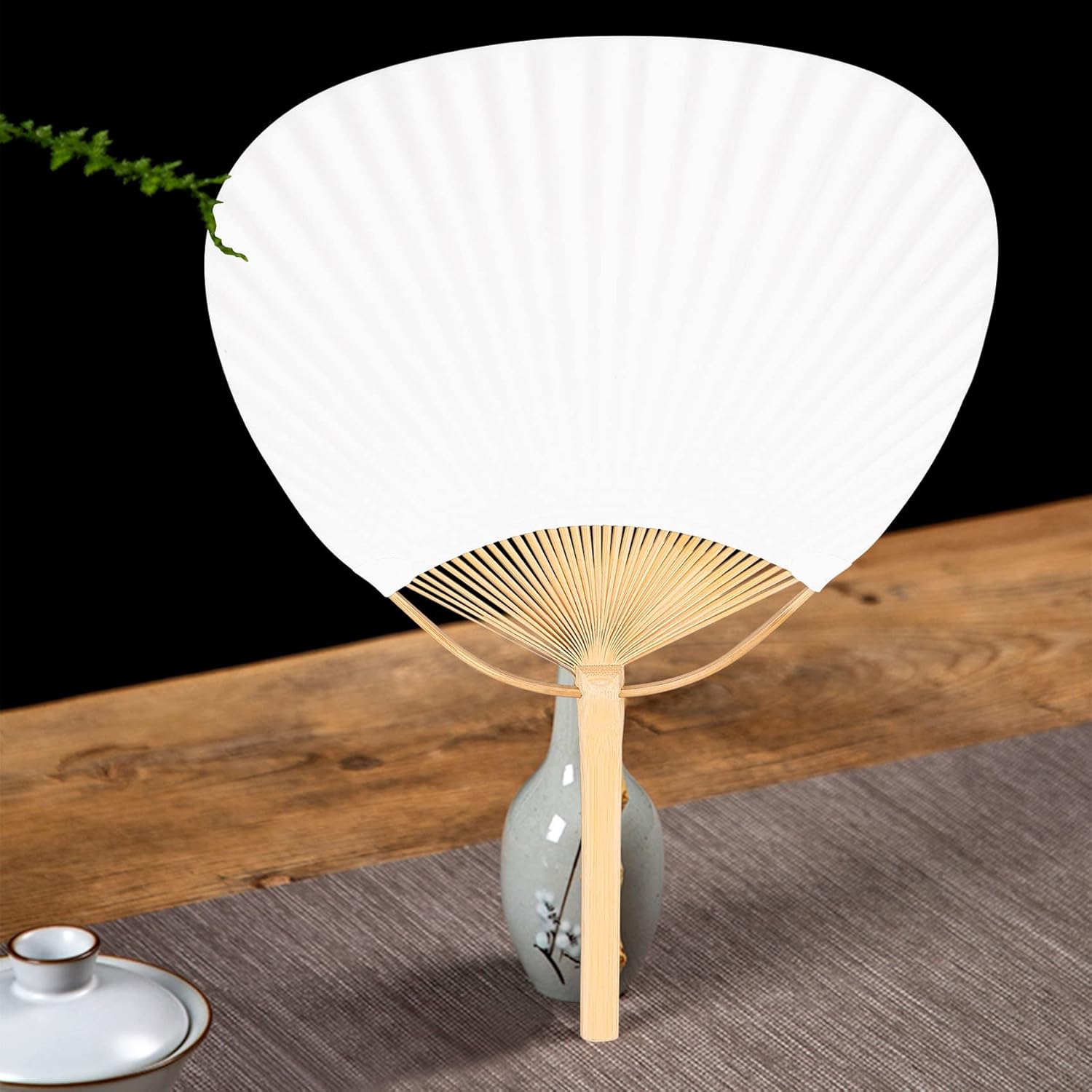 30 pcs/lot Wedding White Paddle Fan for Wedding Decoration