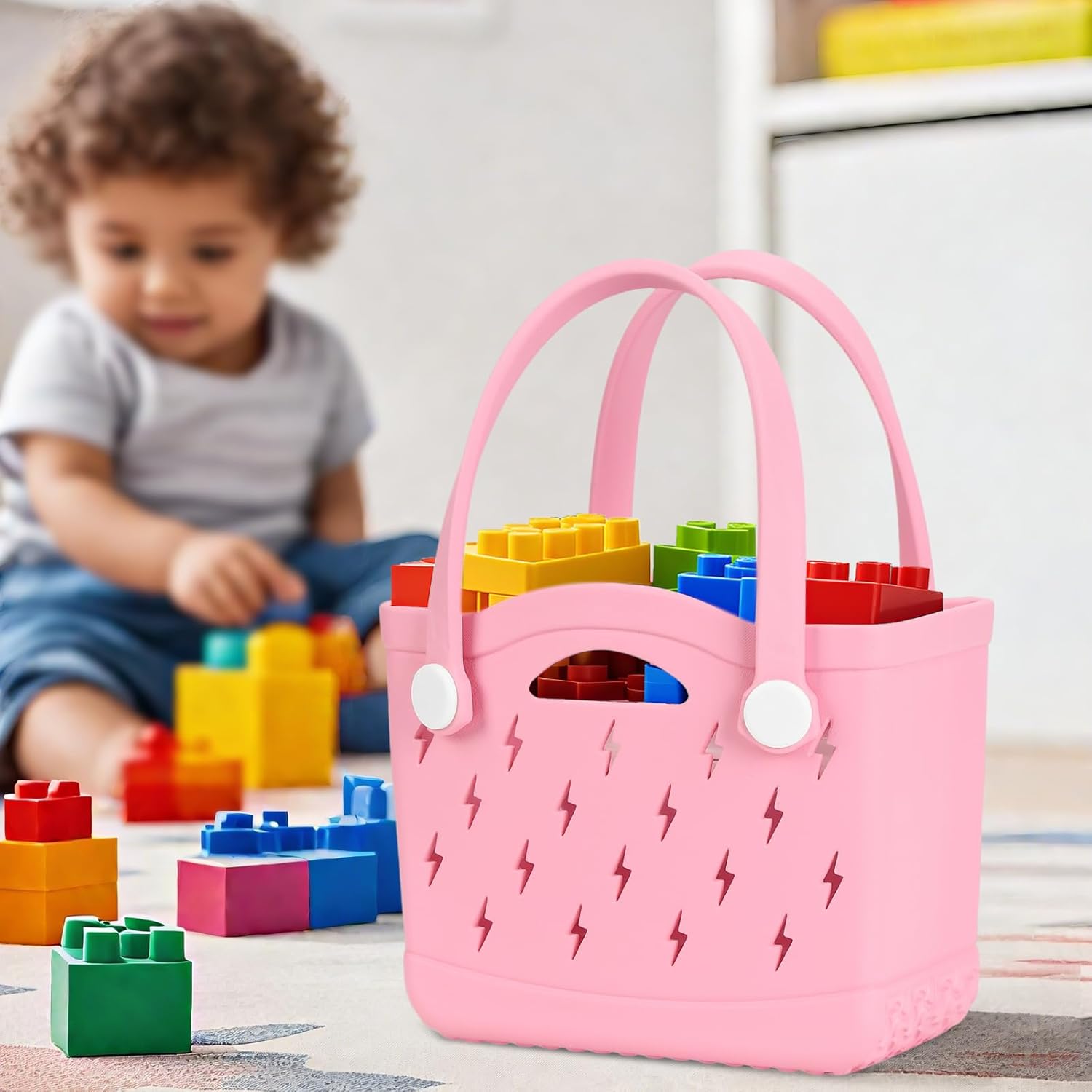 Rubber Beach Tote Bag Small, Waterproof Modern Design Double Handle Travel Pool Swim EVA Bag - Image 7