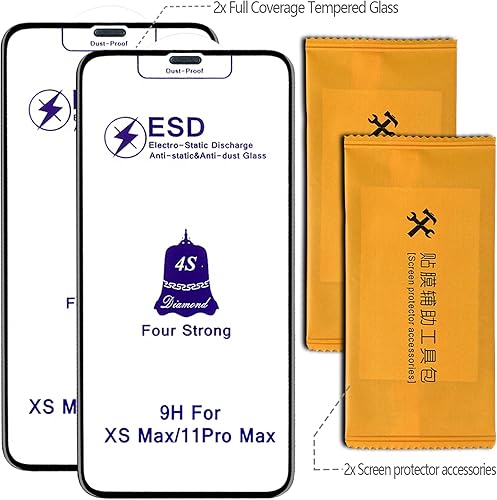 Miniatura 2 de Johncase Paquete de 2 protectores de pantalla de vidrio templado 3D de cobertura completa 9H 0.012in de alta calidad, compatibles con fundas,