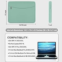 Vista 4 de Funda para laptop de 14 pulgadas, maletín protector a prueba de golpes con bolsillo para accesorios, bolsa portátil para computadora para MacBook