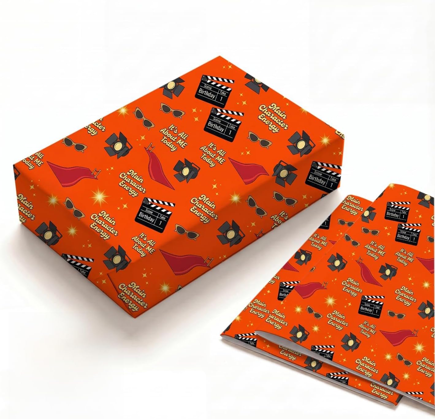 SHSEEN Hollywood Star Birthday Wrapping Paper, 19.6 x 27.5 in, 2 Sheets