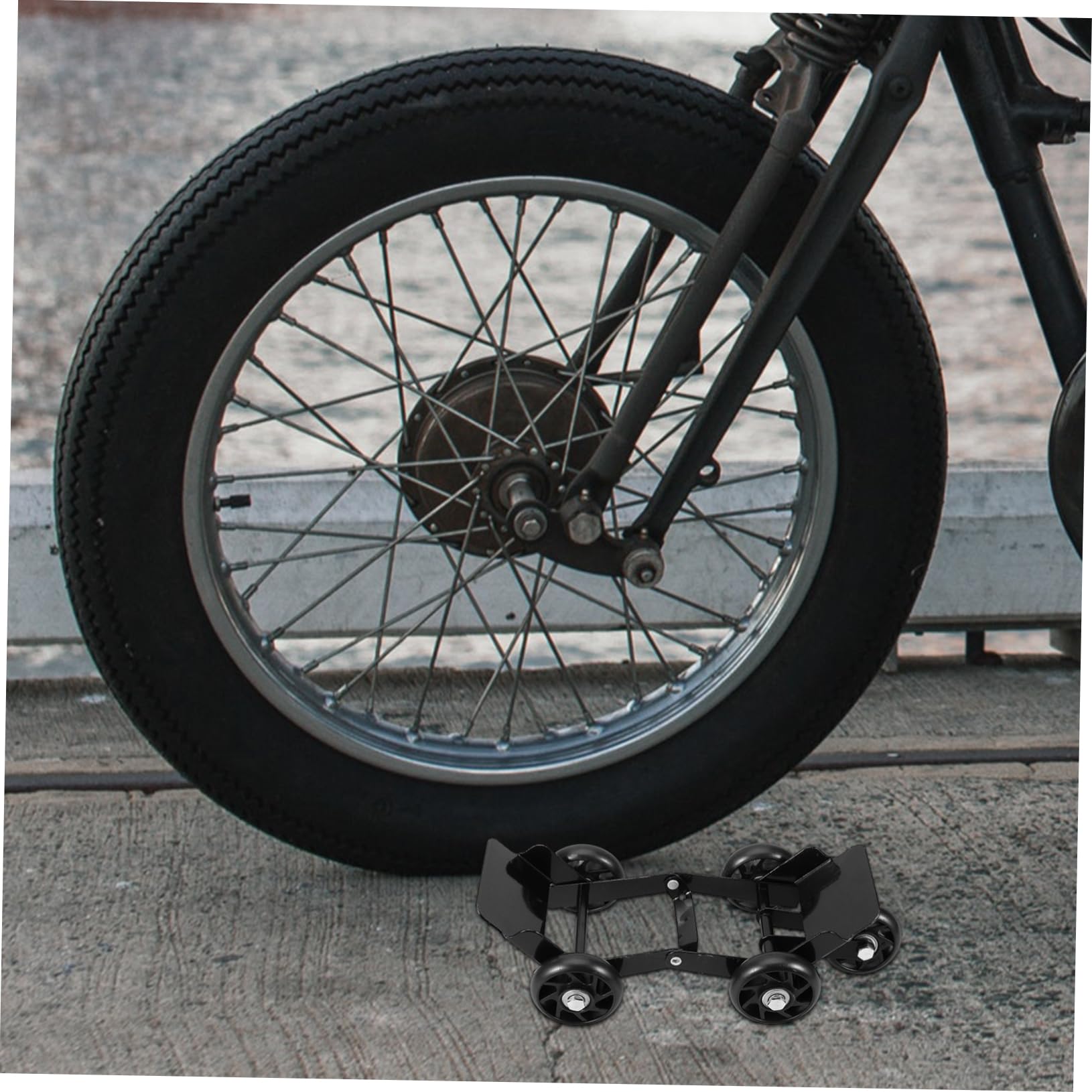 Mobestech Notfall Reifenwagen aus Metall und Kunststoff für Motorrad und Dreirad mit Hoher Tragfähigkeit und Leichter Bedienung bei Reifenpannen