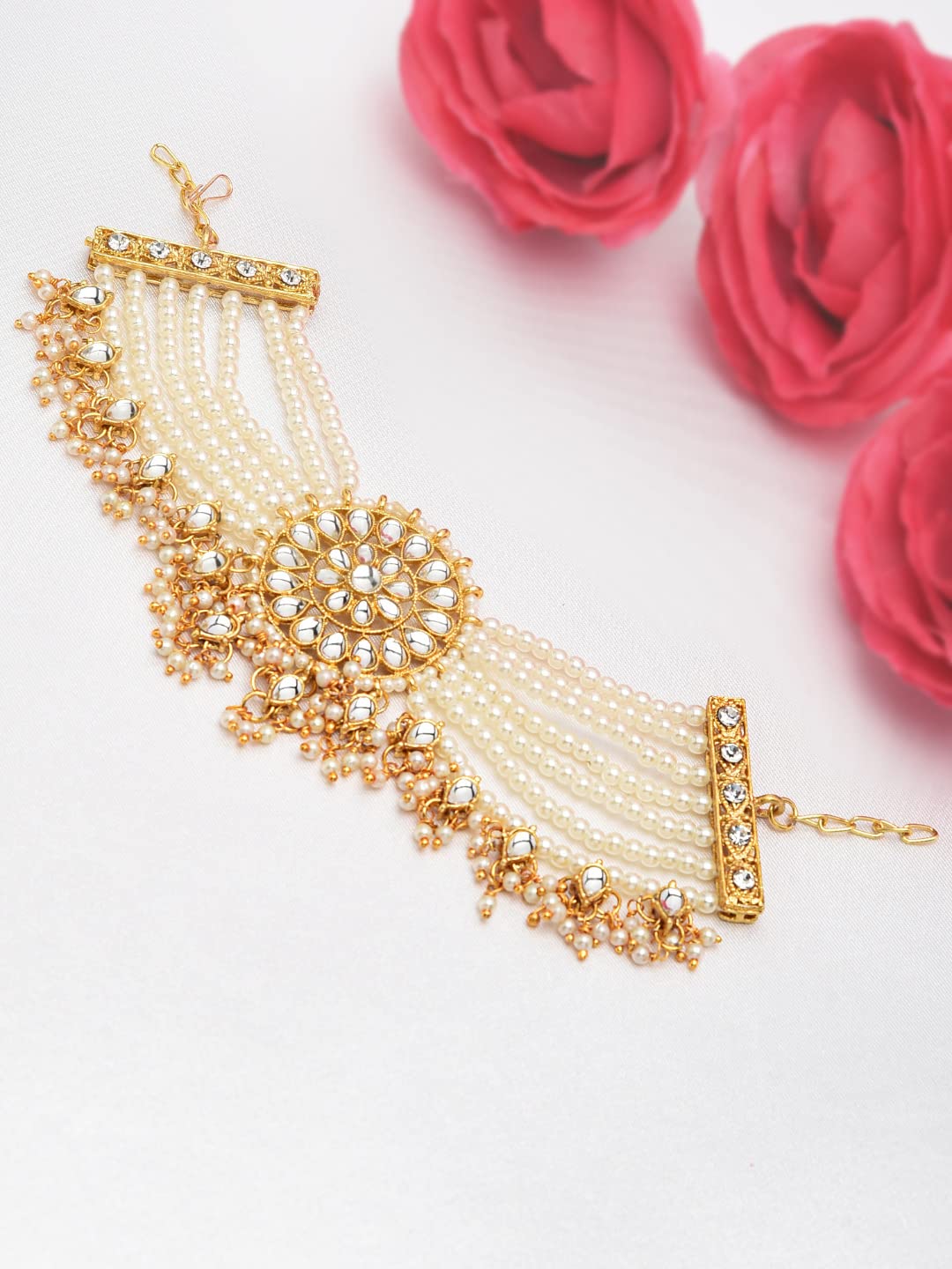 Women's Tone & Kundan Bracelet - ZPFK9167