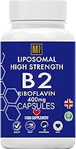 Vitamin B2 Riboflavin | 400mg Migraine Support 180 Capsules | 6 Months Supply | Vegan, High Strength Riboflavin Supplement | Liposomal Delivery for Maximum Absorption | Non-GMO | UK Company