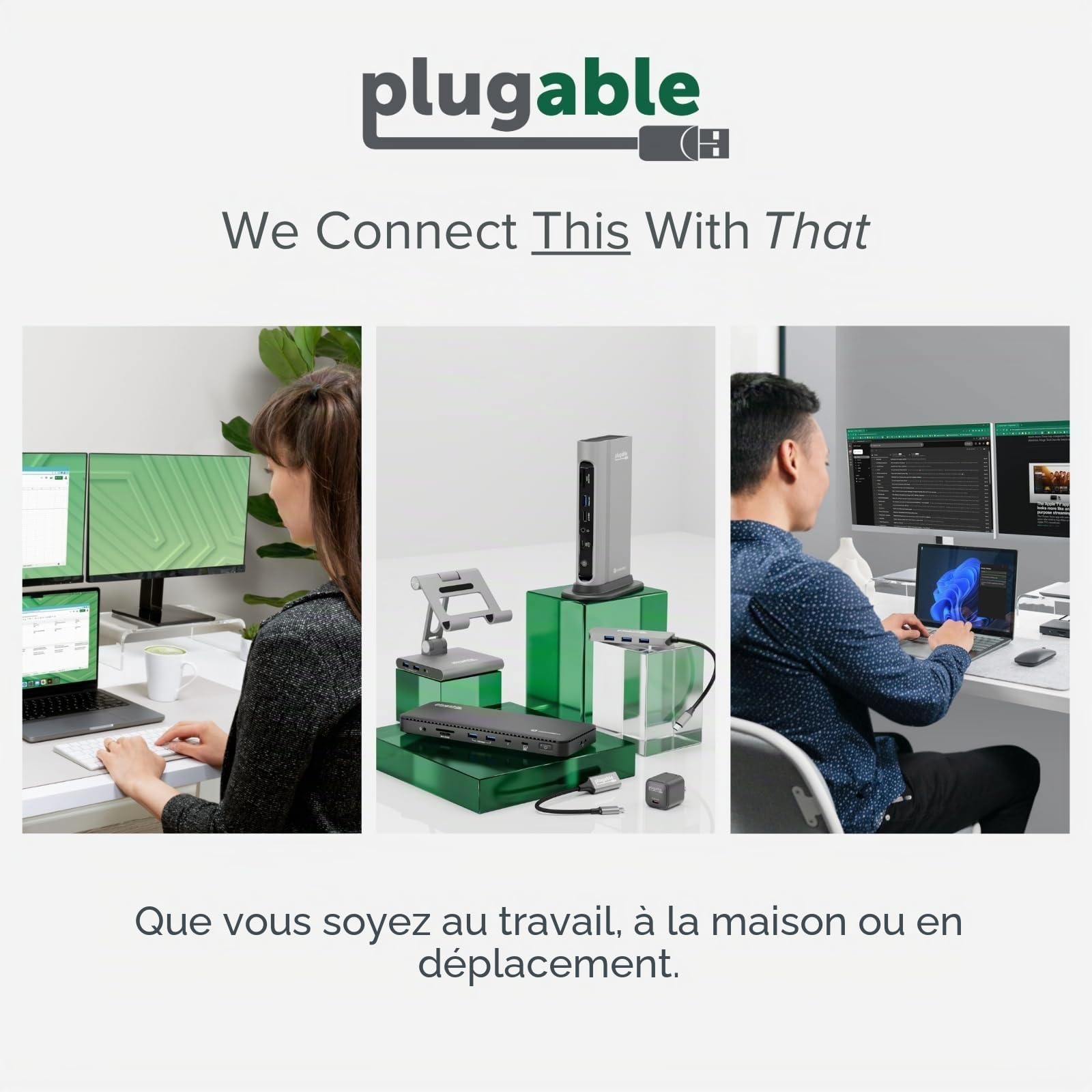 Plugable 2.5G USB C et USB vers Adaptateur Ethernet, Adaptateur 2 en 1, Compatible avec USB C/Thunderbolt 3 ou USB 3.0, USB-C vers RJ45 2.5 Gigabit LAN, Compatible avec Mac et Windows