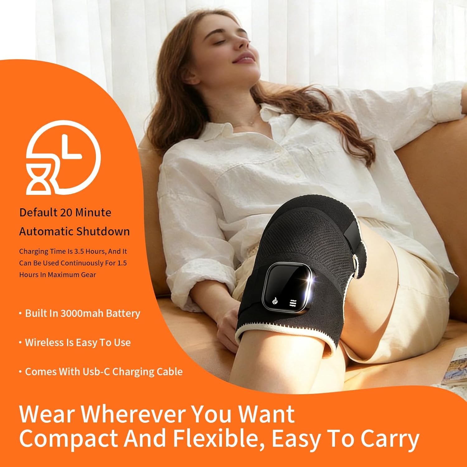 Red Light Therapy Knee Brace for Pain Relief, 96 Dual-Wavelength LEDs (660nm & 850nm) with 6 Heat & 5 Vibration Modes for Arthritis, Meniscus Tear, Post-Workout Recovery