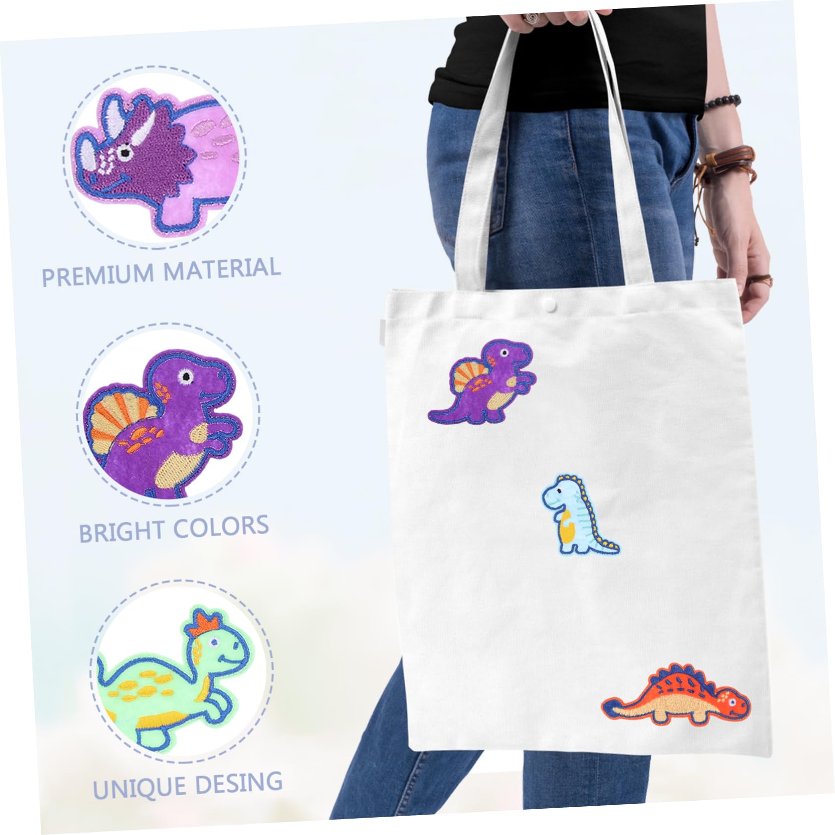 HOMSFOU 3 Pezzi Toppe Termoadesive Dinosauro per Riparazione Abbigliamento da Patches per Decorazione e Vestiti Facili da Applicare su Jeans Shirt e Giubbotti
