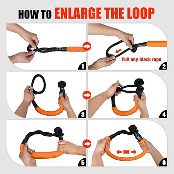 YATOINTO Soft Shackle Recovery Kit, Recovery Snatch Ring with 1 in x 35 in Shackles for Towing Winch Shackles, 66000 Lbs for SUV ATV UTV Off Road Recovery Kit