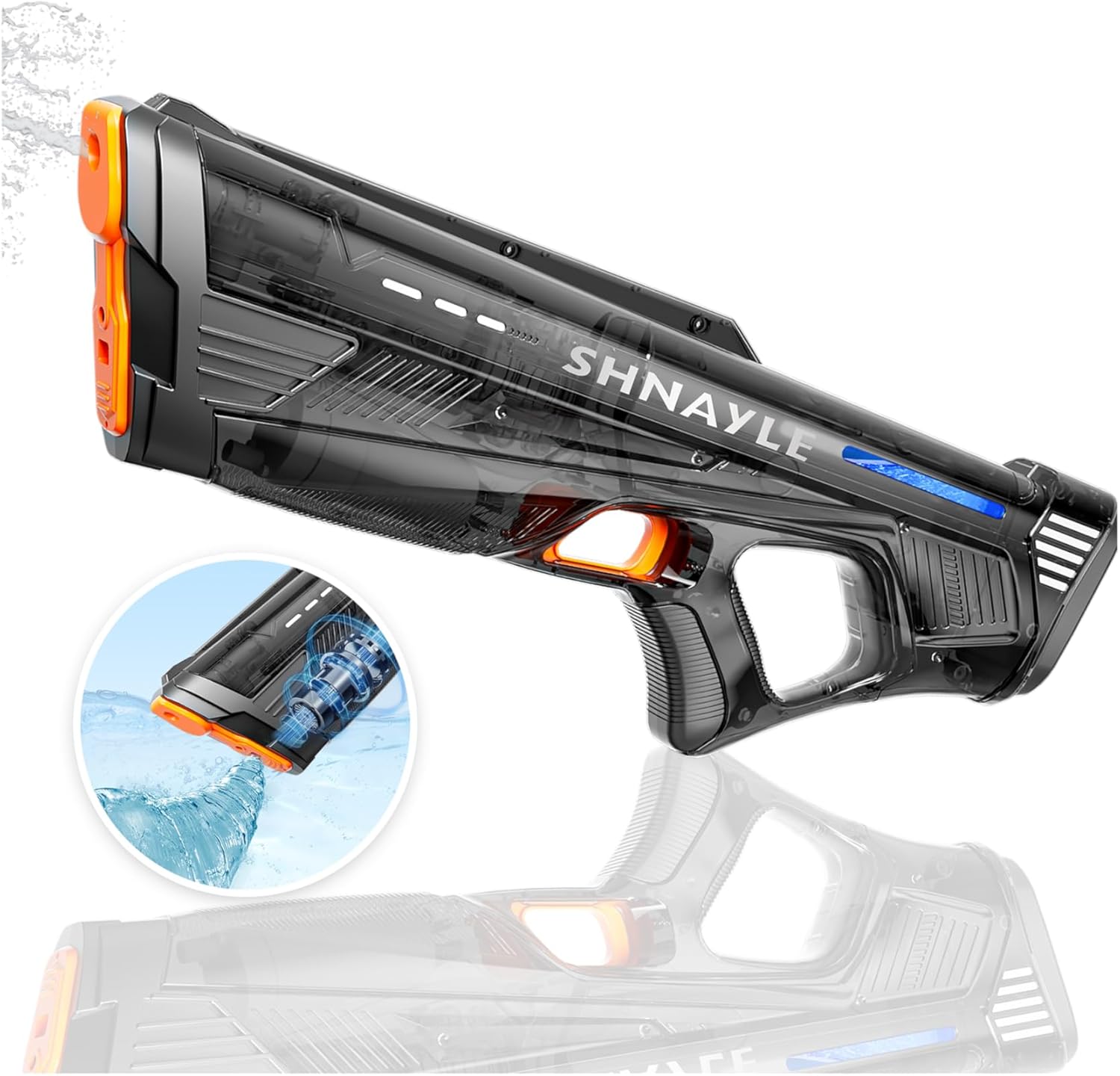 Electric Water Gun for Adults Kids Type-C Charging Port, Automatic High Powered Squirt Gun,Powerful Shooting Long Range Auto Water Blaster, Outdoor Toy Pool Party Game (Black)