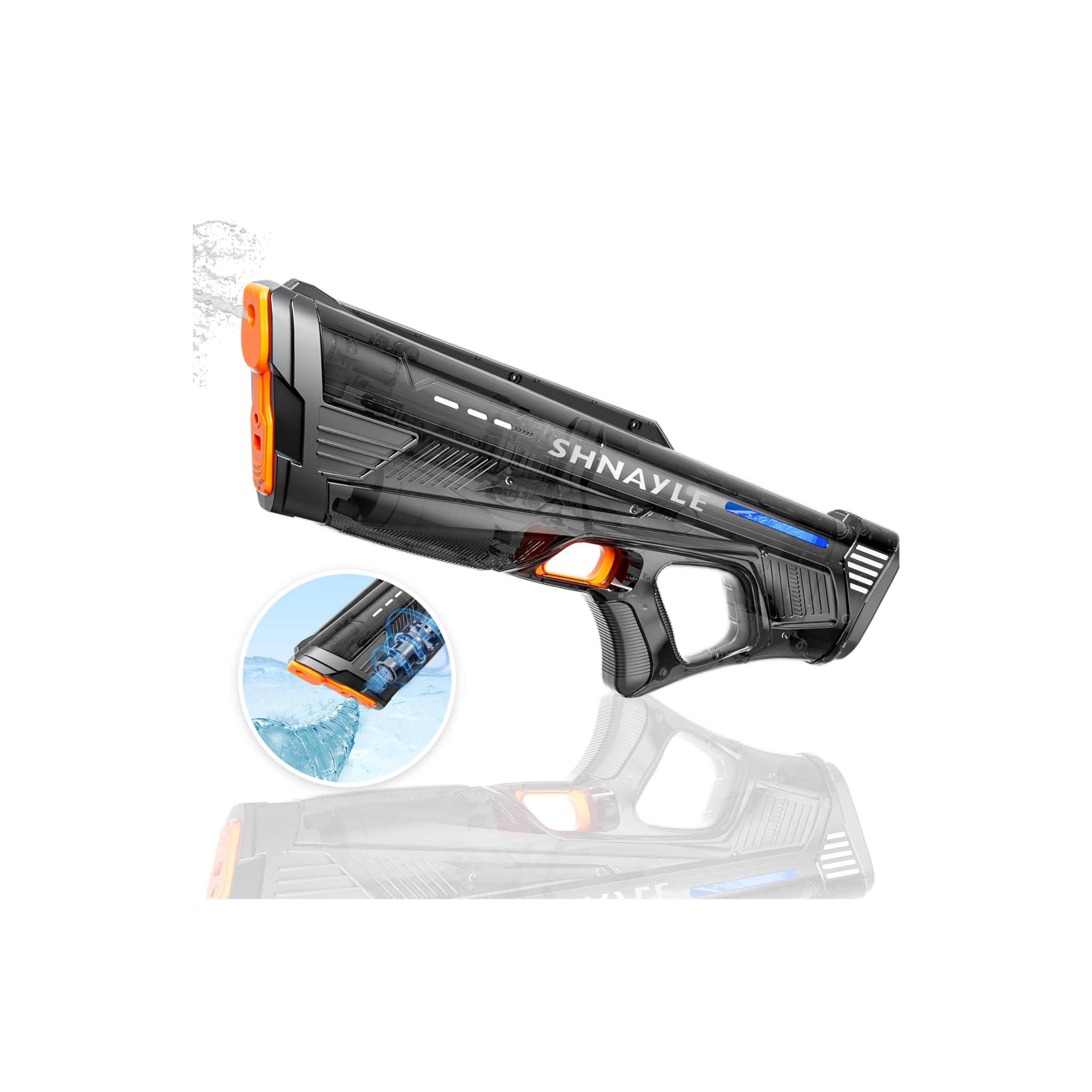 Electric Water Gun for Adults Kids Type-C Charging Port, Automatic High Powered Squirt Gun,Powerful Shooting Long Range Auto Water Blaster, Outdoor Toy Pool Party Game (Black)