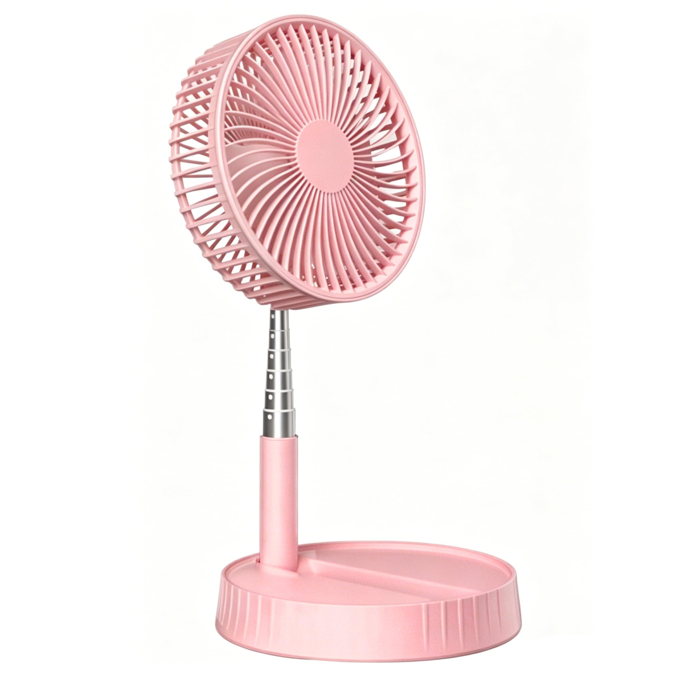Ventilatore pieghevole, ventilatore da scrivania telescopico ricaricabile senza fili con 4 velocità e flusso d'aria a 360°, batteria da 7200 mAh, stile 2, piedistallo con telecomando