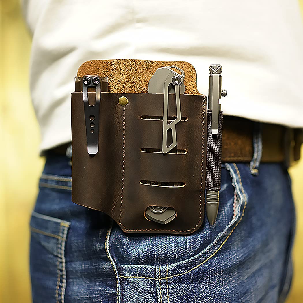 Buy VIPERADE PJ15 EDC Leather Sheath, Flashlight Holster/Pocket Knife