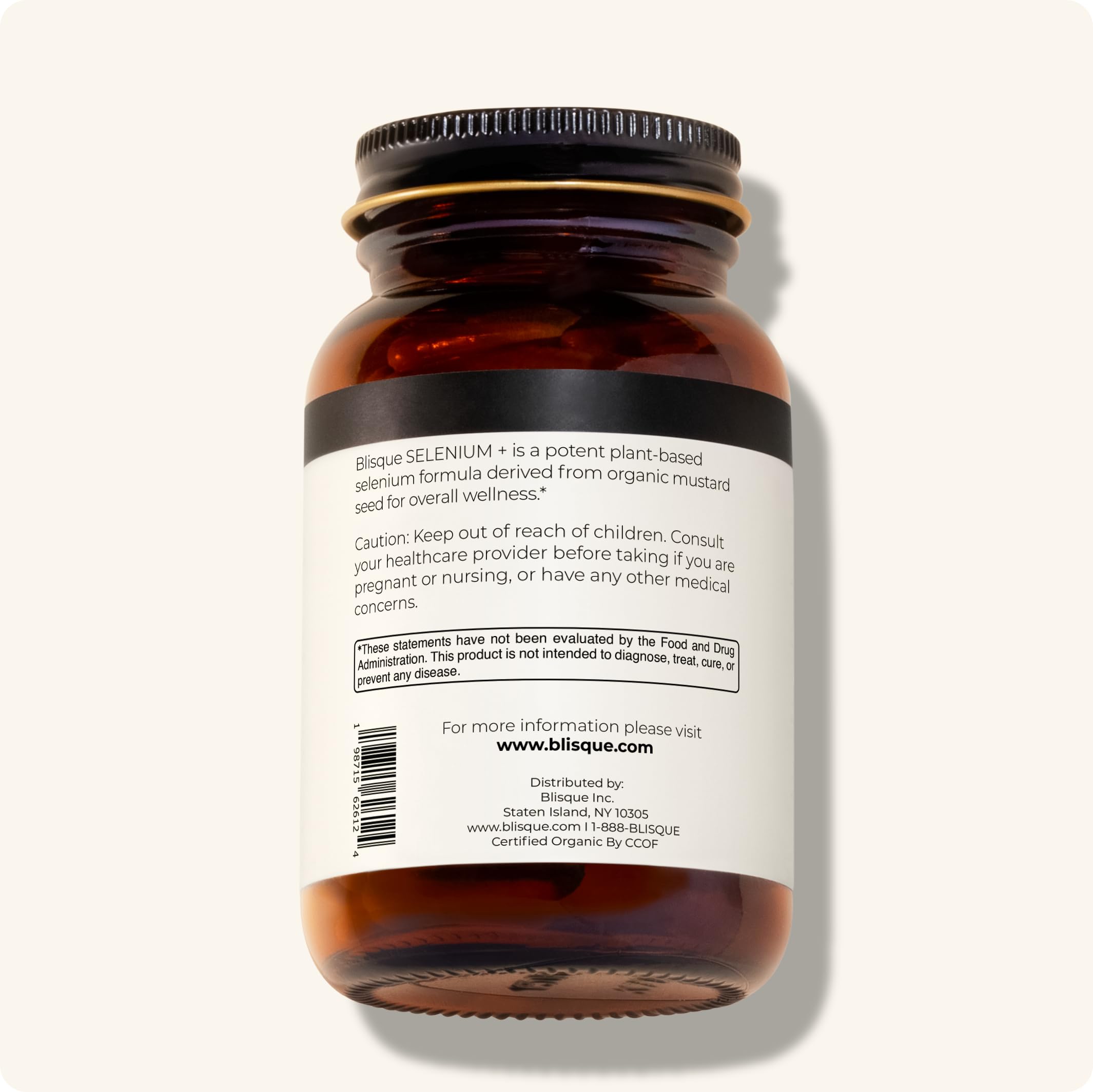 Blisque - Organic Selenium for Thyroid Support, Immune System, and Heart Health | with Organic Mustard Seeds | Authentic and Natural | 90 Capsules — Amazon image 8