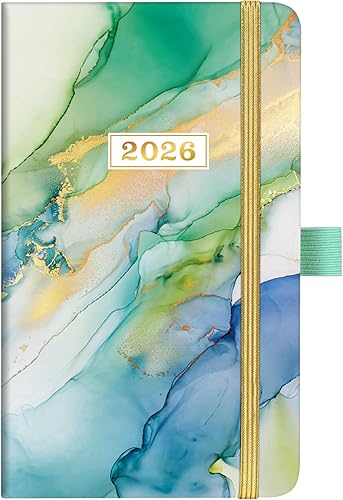 Calendario de bolsillo 2026, planificador de bolsillo 2026, planificador semanal y mensual, enero 2026 a diciembre de 2026, 6.3 x 3.8 pulgadas,