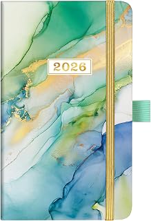 2026 Pocket Calendar - 2026 Pocket Planner, 2026 Planner Weekly and Monthly, Jan. 2026 - Dec. 2026, 6.3''×3.8'', Agenda Planners and Schedule Organizer with Pen Loop, 2 Bookmarks, Banded
