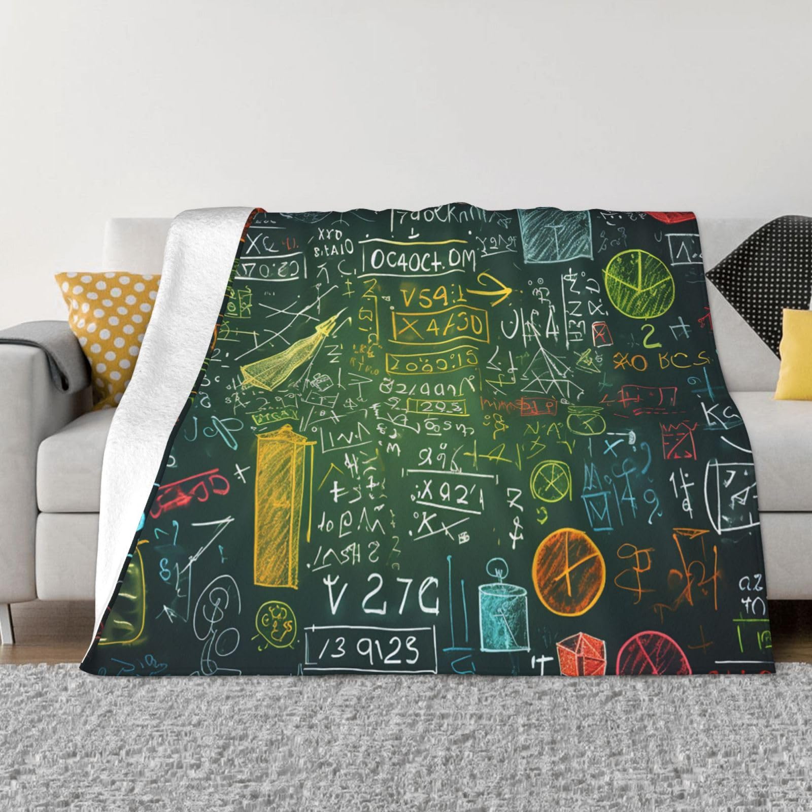 Couverture polaire en flanelle motif mathématique, le cadeau idéal pour les scientifiques