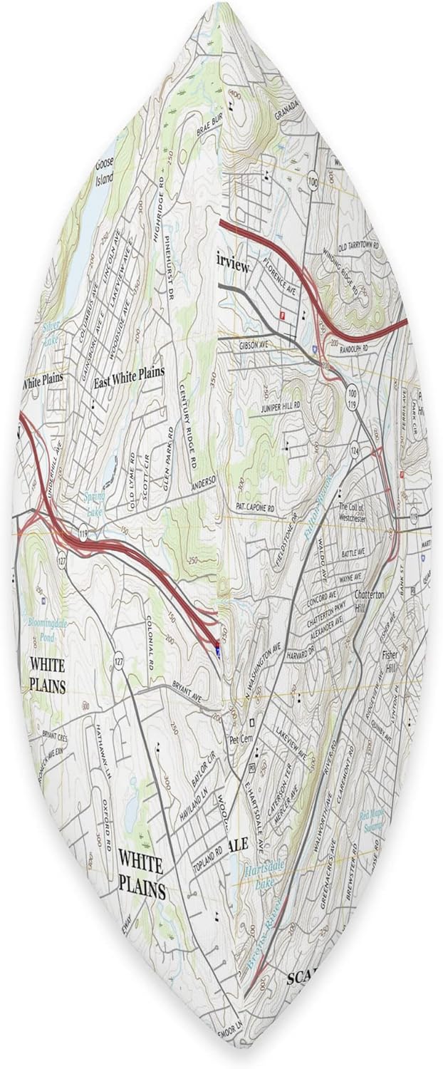 White Plains NY Map (2018) Throw Pillow