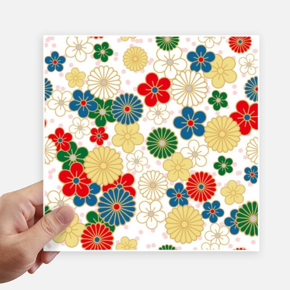 Autocollants Japon Fleurs Ukiyo-E sticker mural grand format 20cm pour valise