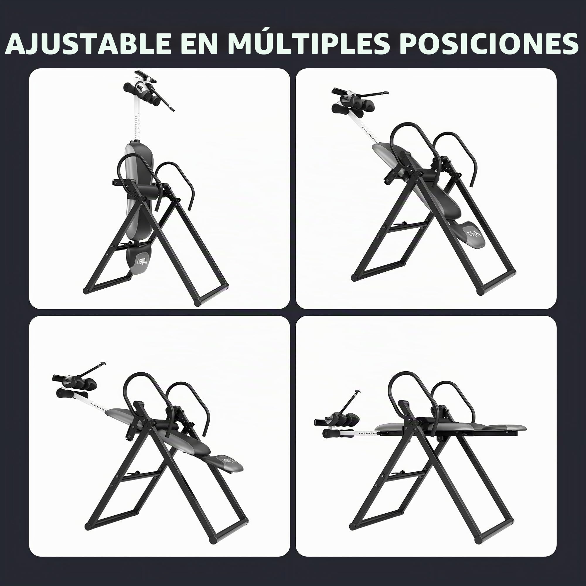 YOLEO Gravity Tabla de inversión Plegable con Bloqueo de Seguridad, Entrenador de Gravedad con Soporte Lumbar para Terapia para aliviar el Dolor