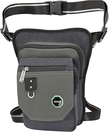 Bolsa de muslo Larswon pierna bolsa bolsa muslo paquete bolsa táctica cintura motocicleta bolsa impermeable Gris oscuro 1226
