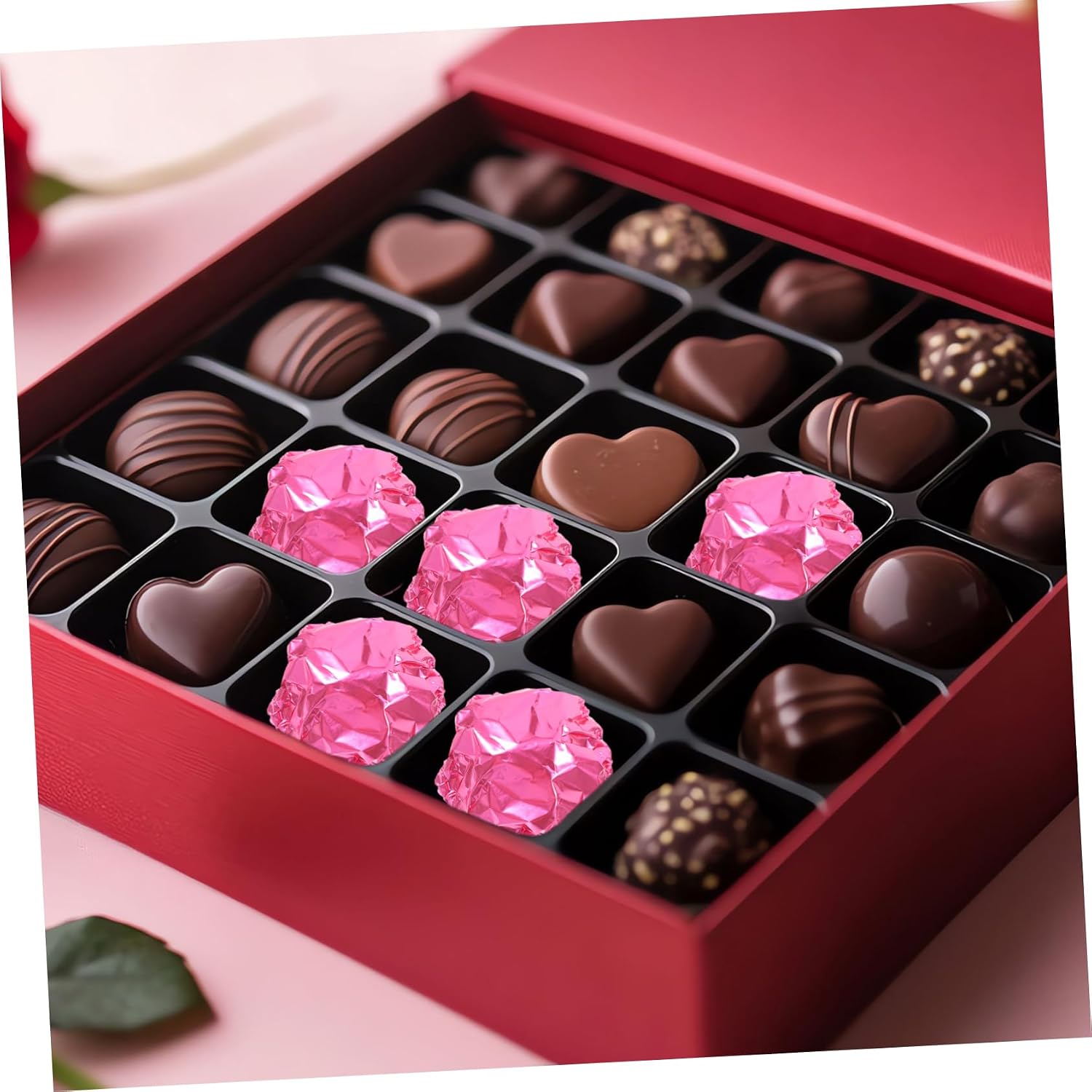 Cabilock 100pcs Aluminum Foil Wrappers Foil Wrapping Paper for Chocolates Candy Tea Packaging Elegant Party Wrapping Paper