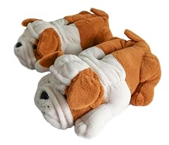 Onmygogo Fuzzy Winter Indoor Animal Dog Slippers for Adult Women Men and Kid Bulldogs