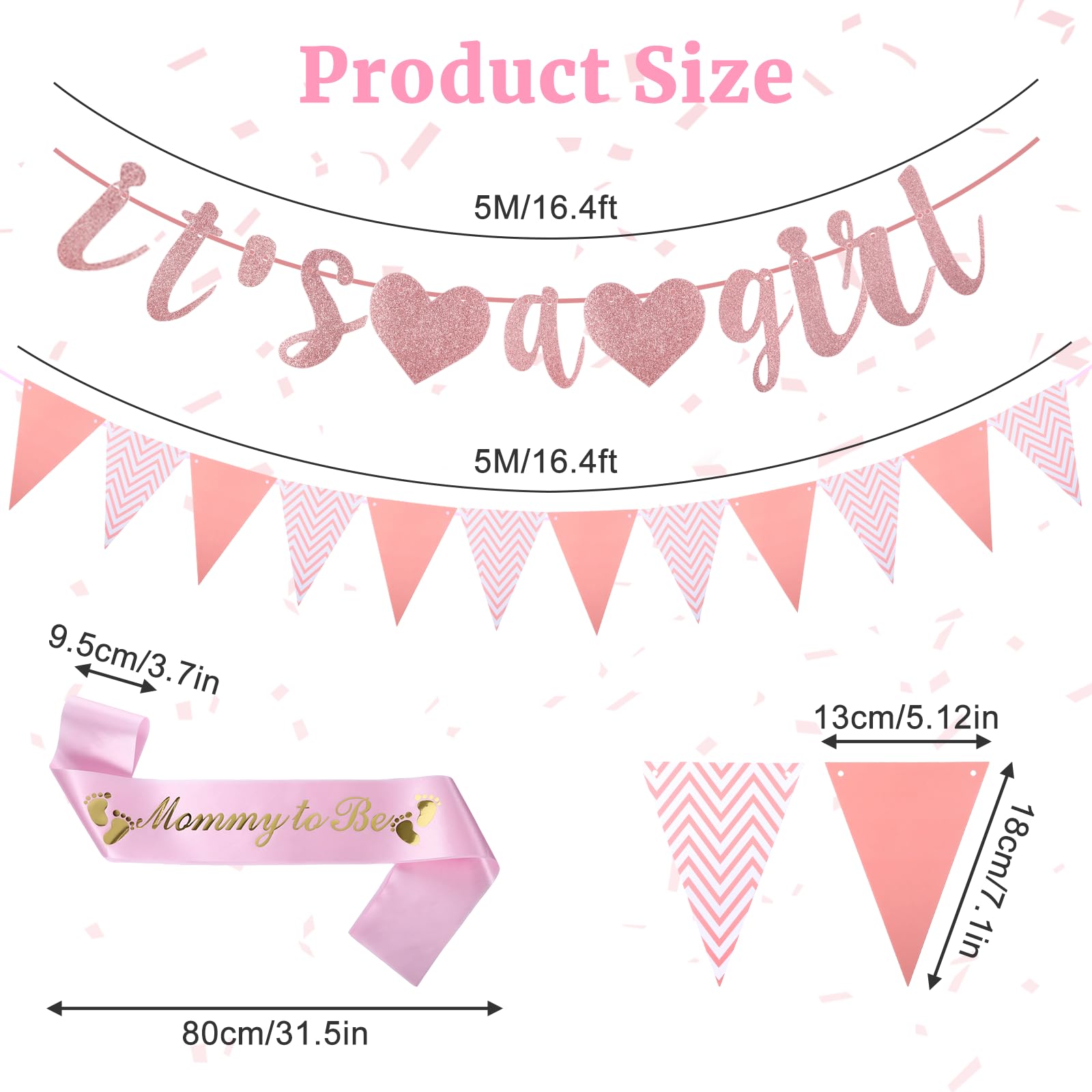 Pink Baby Shower Decorations Girl - Image 2