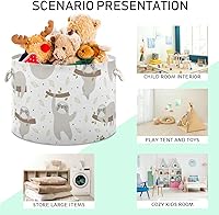 Vista 4 de Kigai Cesta de cuerda de algodón de perezoso, cesta redonda grande para ropa sucia para bebé, manta de juguete, contenedor de almacenamiento
