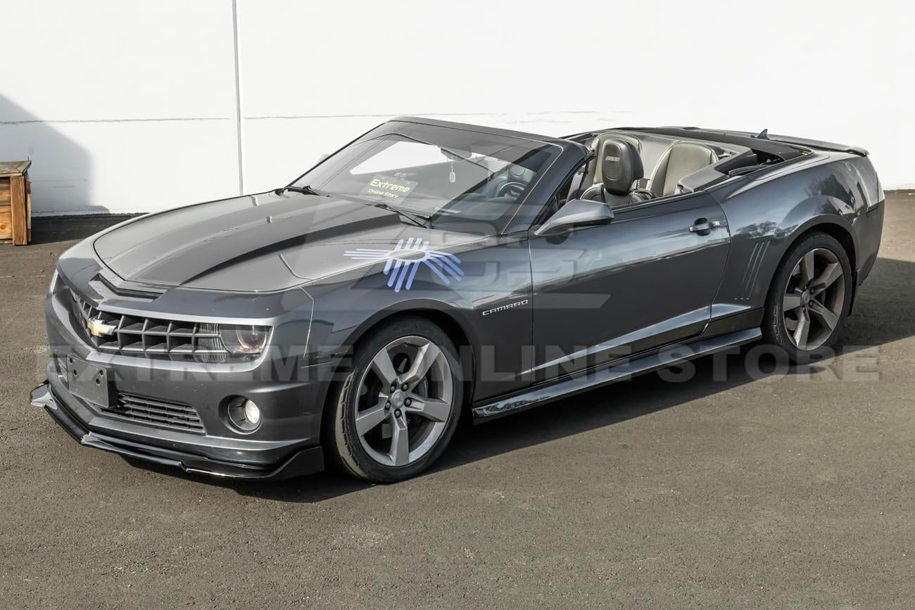 Replacement for 2010-2015 Chevrolet Camaro LT LS SS | ZL1 Style ABS Plastic - Matte Black Side Skirts Rocker Panel Extension Pair SS-841-ABS