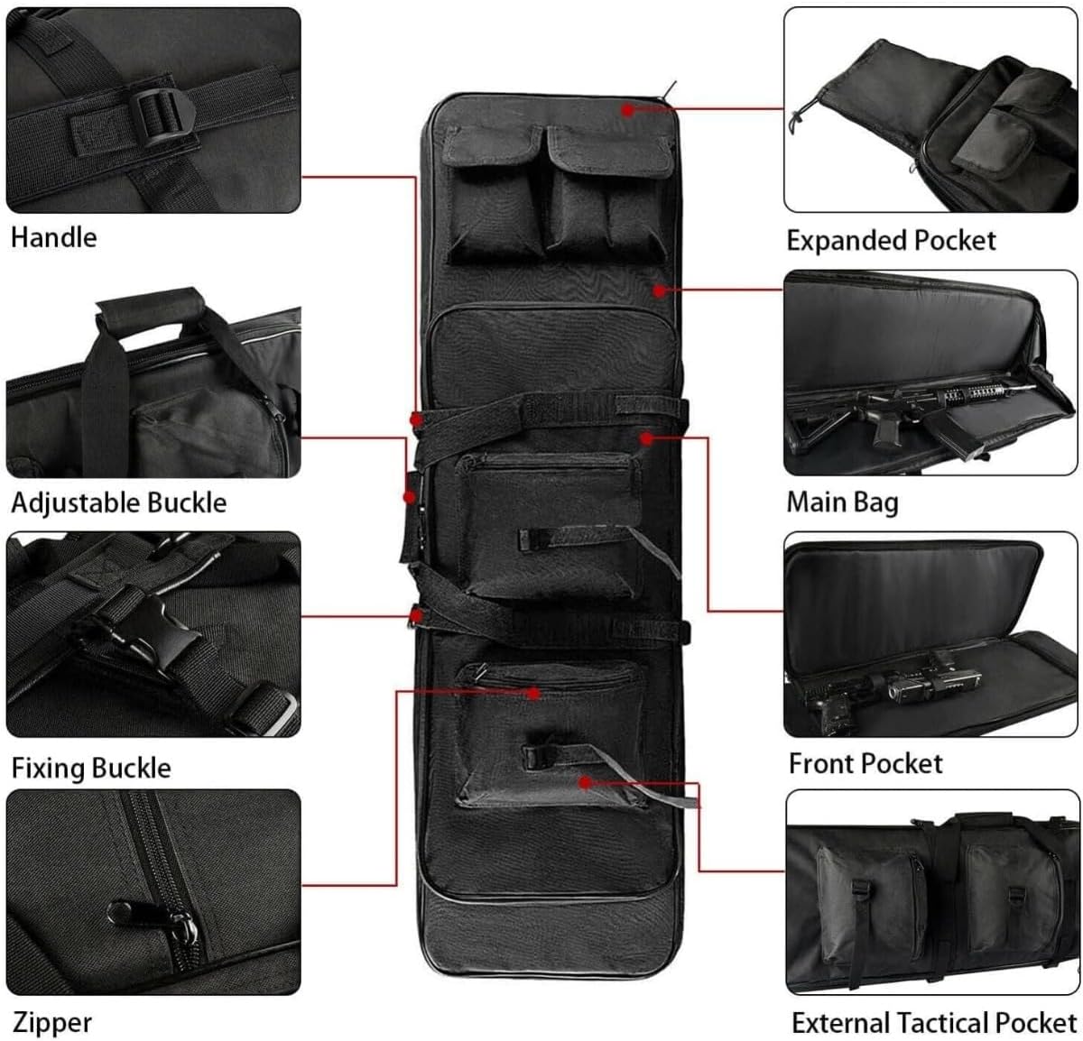 Amazon.co.jp: DSLEAF ガンケース 2丁収納 36インチ/90cm対応 ガン