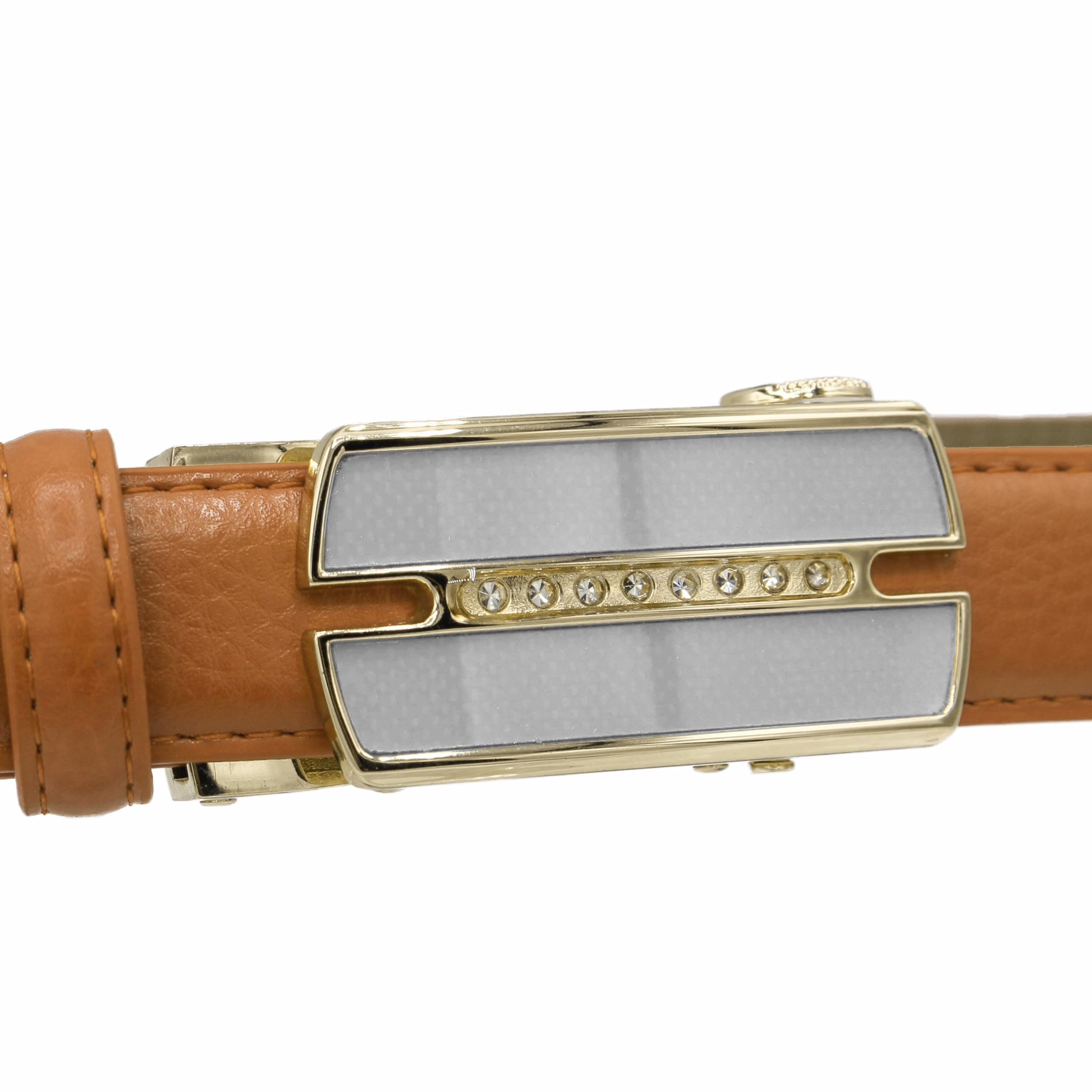 Zerimar Ceinture Femme en Cuir de Vachette Véritable | Ceinture Femme Cuir avec Hebilla Trinquete Automatique | Largeur 24mm | Taille Ajustable | Fabriquée à la Main