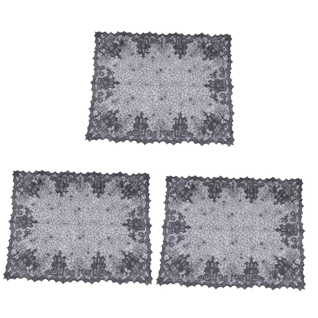 Nappe Halloween dentelle noire pour repas effrayant et déco de buffet